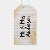 Persoonlijke Labels voor Tropische Beach Weddensch Cadeaulabel (Achterkant)