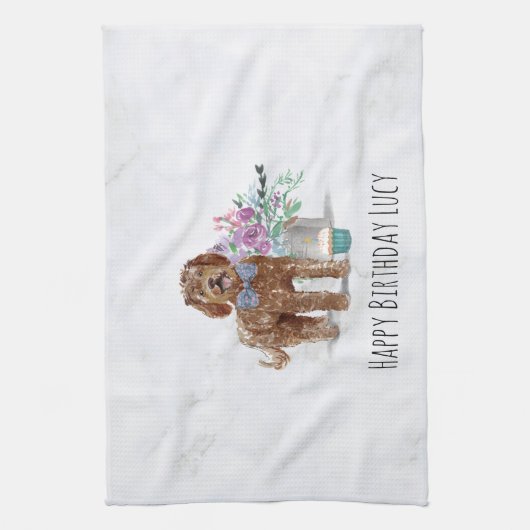 Persoonlijke labradole Dog Kitchen Tea Towel Theedoek (Verticaal)