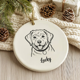 Persoonlijke Labradoodle Kerstmis Keramisch Ornament
