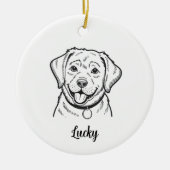 Persoonlijke Labradoodle Kerstmis Keramisch Ornament (Voorkant)