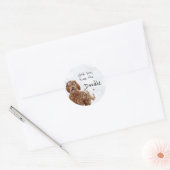 Persoonlijke Labradoodle-stickers met bericht Ronde Sticker (Envelop)