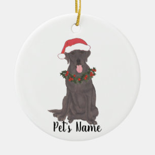Persoonlijke labrador (chocolade) keramisch ornament
