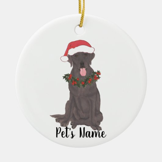 Persoonlijke labrador (chocolade) keramisch ornament (Voorkant)