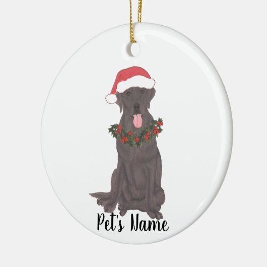 Persoonlijke labrador (chocolade) keramisch ornament (Links)