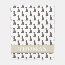 Persoonlijke Labrador (Chocoladebruin) Fleece Deken