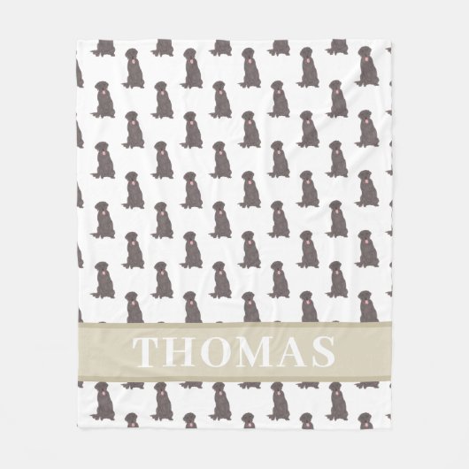 Persoonlijke Labrador (Chocoladebruin) Fleece Deken (Voorkant)