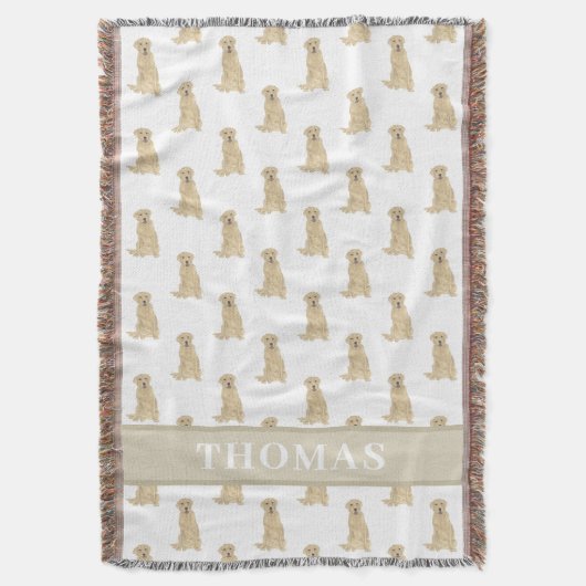 Persoonlijke Labrador (Geel) Deken (Voorkant Verticaal)