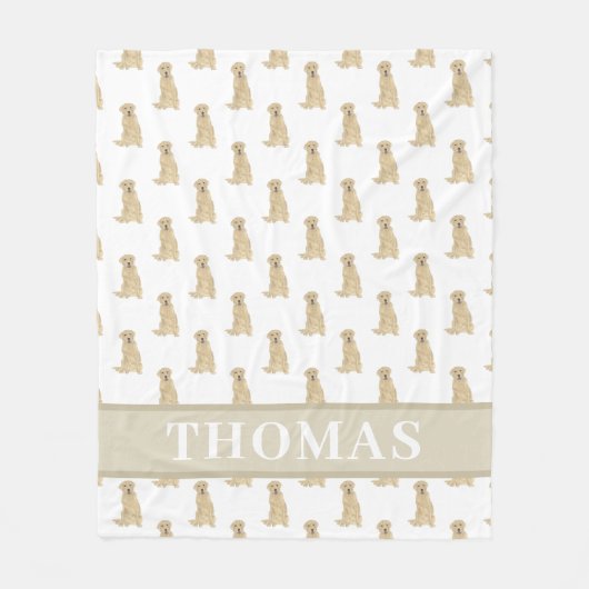 Persoonlijke Labrador (Geel) Fleece Deken (Voorkant)