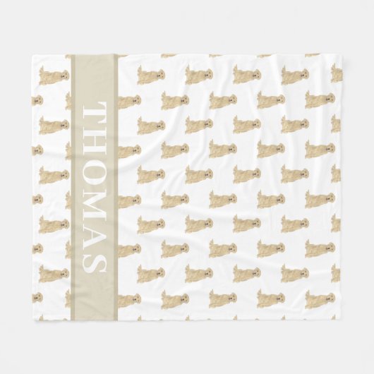 Persoonlijke Labrador (Geel) Fleece Deken (Voorkant (Horizontaal))