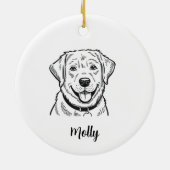 Persoonlijke Labrador Retriever Hond Kerstmis Keramisch Ornament (Achterkant)
