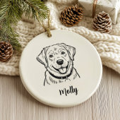 Persoonlijke Labrador Retriever Hond Kerstmis Keramisch Ornament