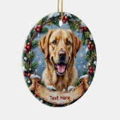 Persoonlijke Labrador Retriever Kerstmis Keramisch Ornament (Rechts)