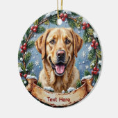 Persoonlijke Labrador Retriever Kerstmis Keramisch Ornament (Links)