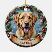 Persoonlijke Labrador Retriever Kerstmis Keramisch Ornament (Achterkant)