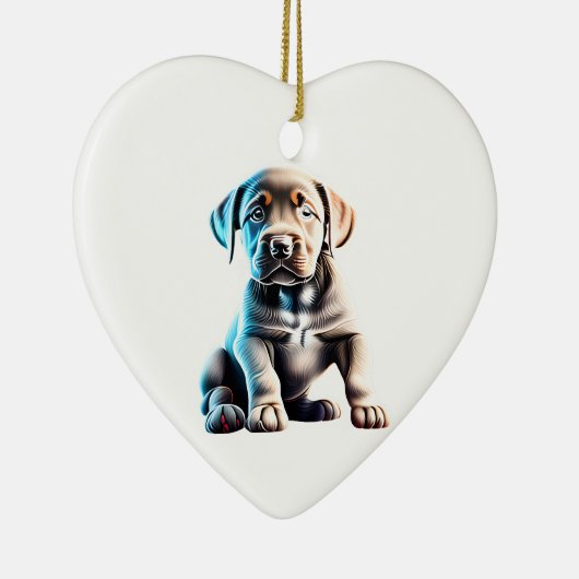 Persoonlijke Labrador Retriever Puppy Keramisch Ornament (Rechts)