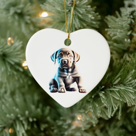 Persoonlijke Labrador Retriever Puppy Keramisch Ornament (Boom)