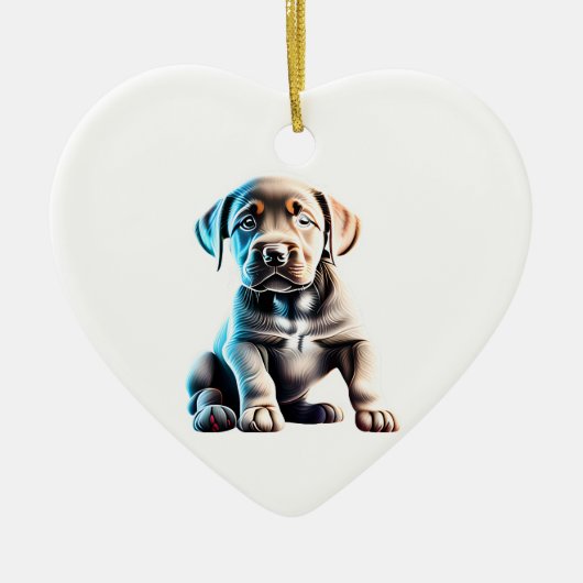 Persoonlijke Labrador Retriever Puppy Keramisch Ornament (Voorkant)