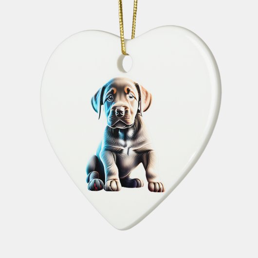 Persoonlijke Labrador Retriever Puppy Keramisch Ornament (Links)