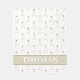 Persoonlijke labrador (wit) fleece deken