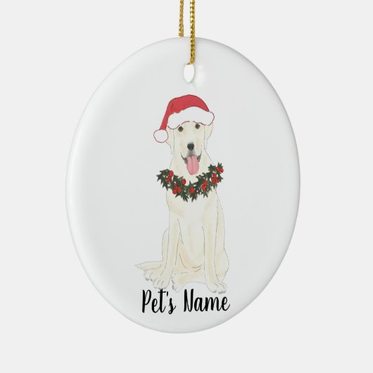 Persoonlijke labrador (wit) keramisch ornament (Rechts)