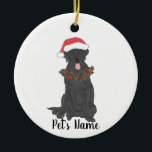 Persoonlijke labrador (zwart) keramisch ornament<br><div class="desc">Maak de mooie lijst dit jaar met een gepersonaliseerde versiering van je favoriete kleine elf!</div>
