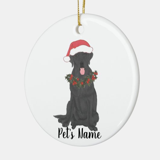 Persoonlijke labrador (zwart) keramisch ornament (Links)