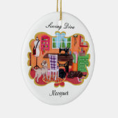 Persoonlijke labradors in Mam's naairuimte Keramisch Ornament (Rechts)