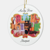 Persoonlijke labradors in Mam's naairuimte Keramisch Ornament (Links)