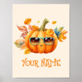 Persoonlijke Lachende Pompoen Herfst Kinderen Post Poster (Voorkant)