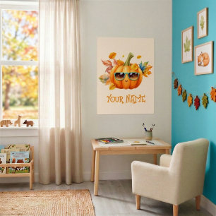 Persoonlijke Lachende Pompoen Herfst Kinderen Post Poster
