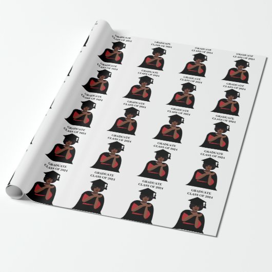 Persoonlijke Lachende Vrouw Afstuderen Cadeaupapier (Uitgerold)