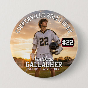 Persoonlijke Lacrosse-foto-knop Ronde Button 7,6 Cm