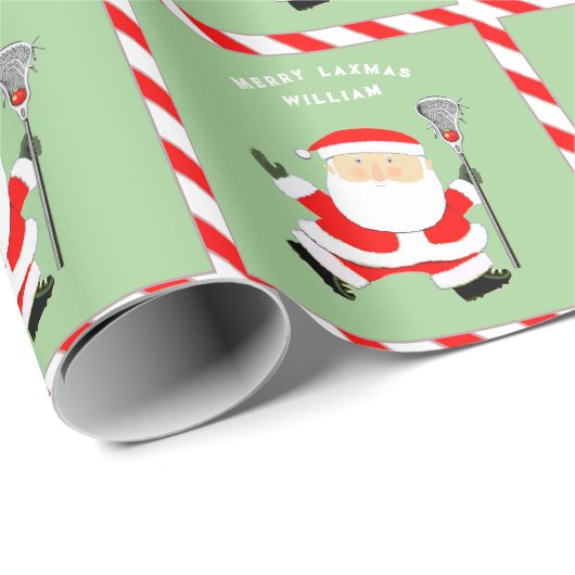 Persoonlijke Lacrosse Kerstcadeau Cadeaupapier (Rol Hoek)