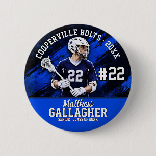 Persoonlijke Lacrosse Senior Speler Foto Ronde Button 5,7 Cm
