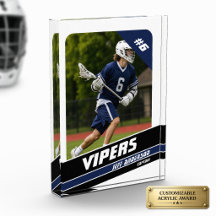 Persoonlijke Lacrossespeler Energieke Blauw Witte