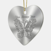 Persoonlijke lacy Silver Butterfly-versieringen Keramisch Ornament (Links)