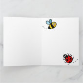 Persoonlijke Ladybird + Bumblebee Moederdag Kaart (Binnen)