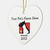 Persoonlijke Lakeshore PAWS-hartversificatie Keramisch Ornament (Links)