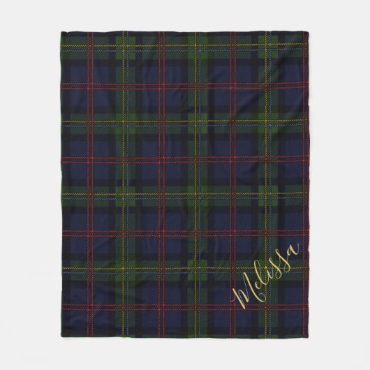 Persoonlijke LAN Malcolm Tartan speldennaam Fleece Deken (Voorkant)