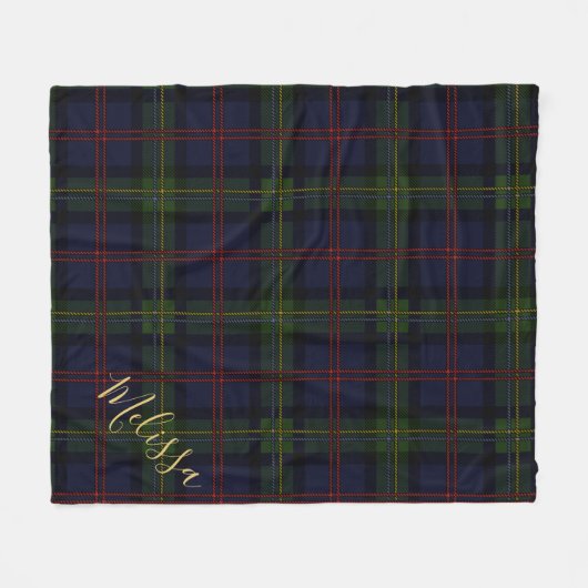 Persoonlijke LAN Malcolm Tartan speldennaam Fleece Deken (Voorkant (Horizontaal))