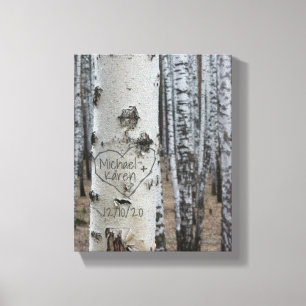 Persoonlijke landelijke ruwe gegraveerde namen in  canvas afdruk