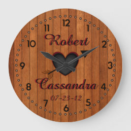 Persoonlijke landstijl Faux-Wood wandklok