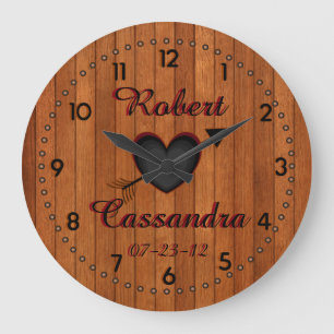 Persoonlijke landstijl Faux-Wood wandklok