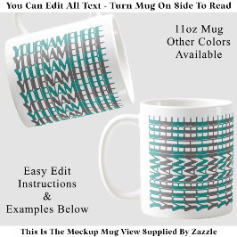 Persoonlijke Lange Aangepaste Naam Turquoise Verbo Koffiemok