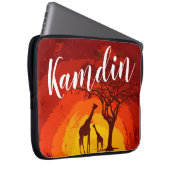 Persoonlijke laptop Hoesje Afrikaanse Safari Giraf Laptop Sleeve (Voorkant Rechts)