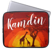 Persoonlijke laptop Hoesje Afrikaanse Safari Giraf Laptop Sleeve (Voorkant)