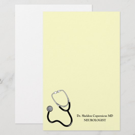 Persoonlijke laptop van de arts briefpapier (Voorkant / Achterkant)