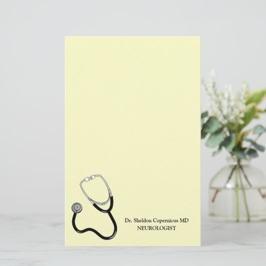 Persoonlijke laptop van de arts briefpapier (Staand voorkant)