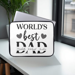 Persoonlijke laptophoes 'Beste papa ter wereld' Laptop Sleeve