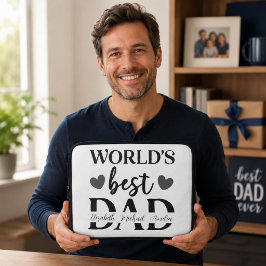 Persoonlijke laptophoes 'Beste papa ter wereld' Laptop Sleeve